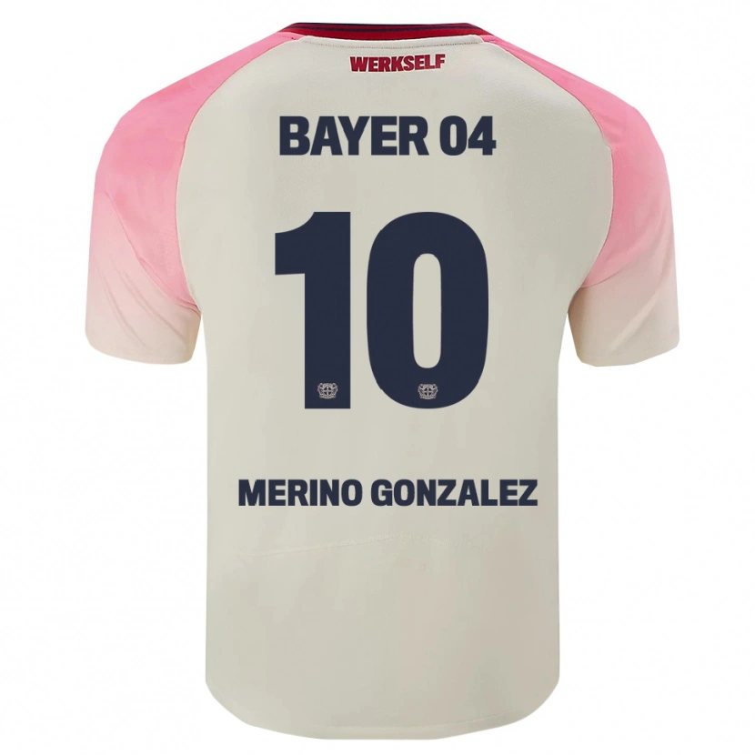 Danxen Barn Estrella Merino Gonzalez #10 Rosa Off-White Bortetrøye Drakt Trøye 2025/26 Skjorter T-Skjorte