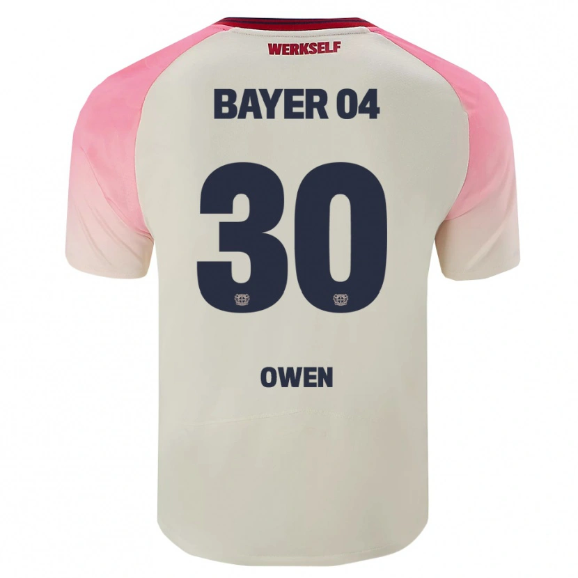 Danxen Barn Emmanuel Chigozie Owen #30 Rosa Off-White Bortetrøye Drakt Trøye 2025/26 Skjorter T-Skjorte