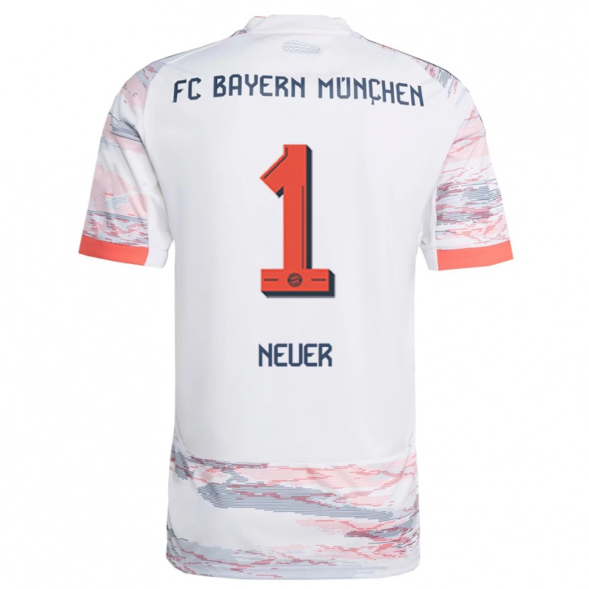 Danxen Barn Manuel Neuer #1 Hvit Grå Bortetrøye Drakt Trøye 2025/26 Skjorter T-Skjorte