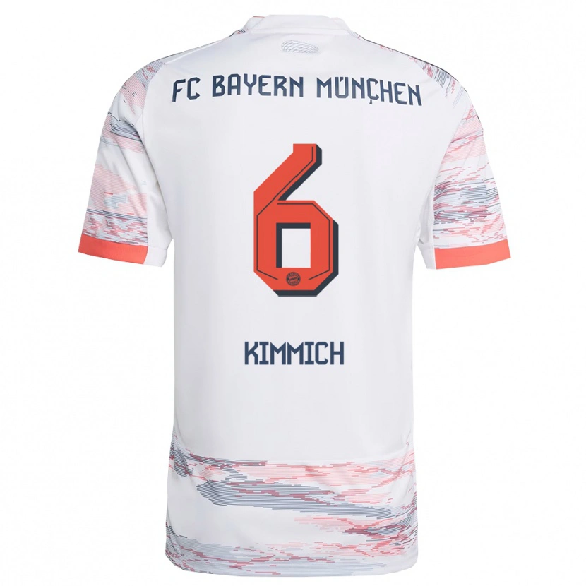 Danxen Barn Joshua Kimmich #6 Hvit Grå Bortetrøye Drakt Trøye 2025/26 Skjorter T-Skjorte
