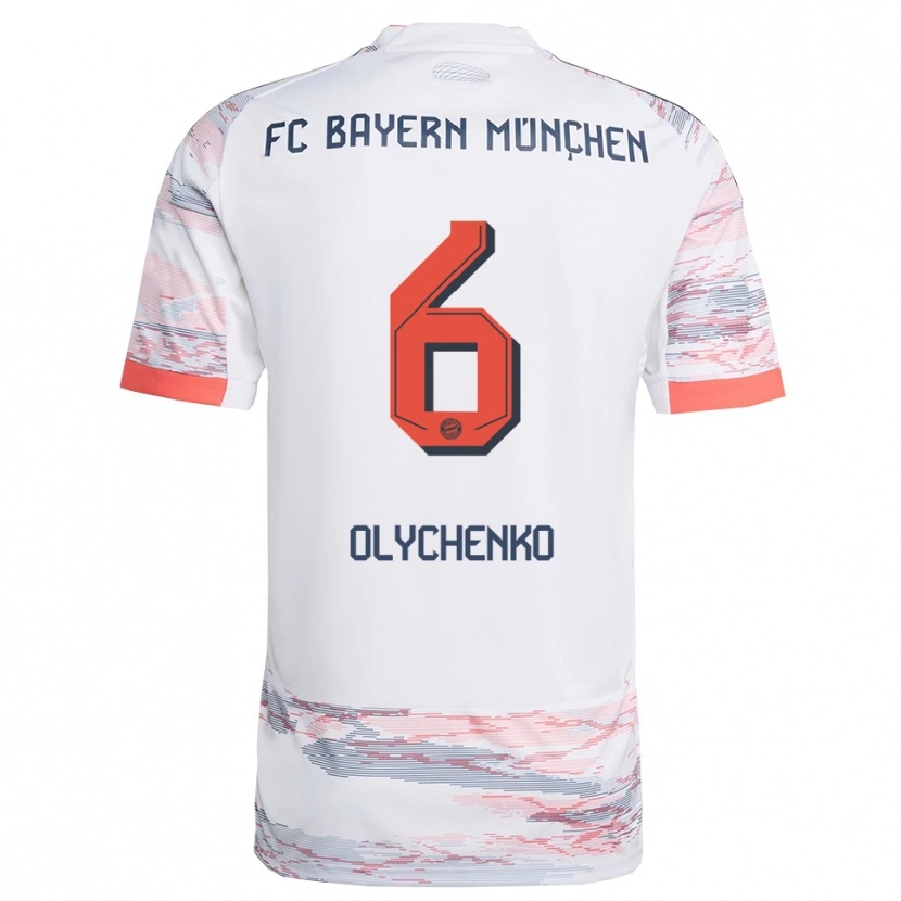 Danxen Barn Bogdan Olychenko #6 Hvit Grå Bortetrøye Drakt Trøye 2025/26 Skjorter T-Skjorte