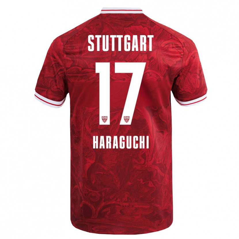 Danxen Barn Genki Haraguchi #17 Rød Svart Bortetrøye Drakt Trøye 2025/26 Skjorter T-Skjorte