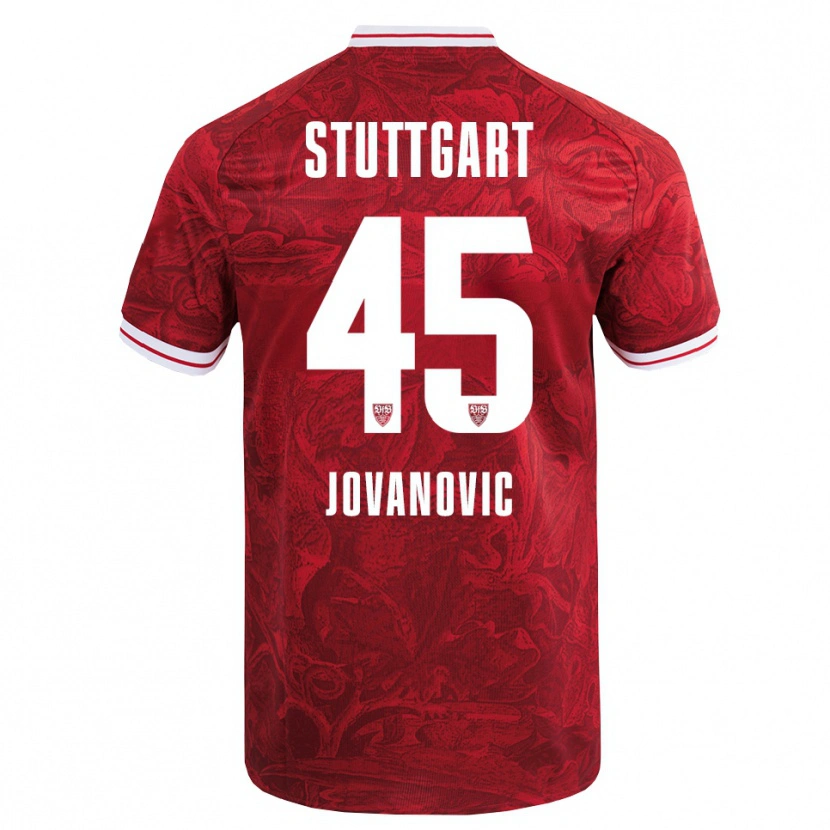 Danxen Barn Lazar Jovanovic #45 Rød Svart Bortetrøye Drakt Trøye 2025/26 Skjorter T-Skjorte