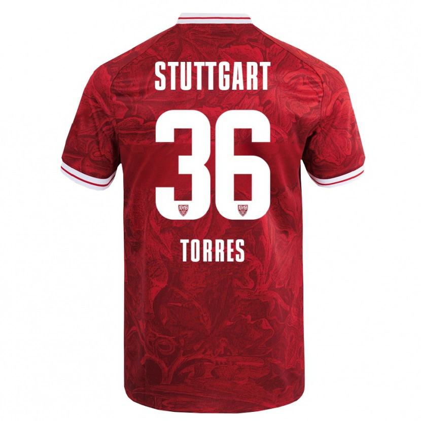 Danxen Barn Yohann Torres #36 Rød Svart Bortetrøye Drakt Trøye 2025/26 Skjorter T-Skjorte