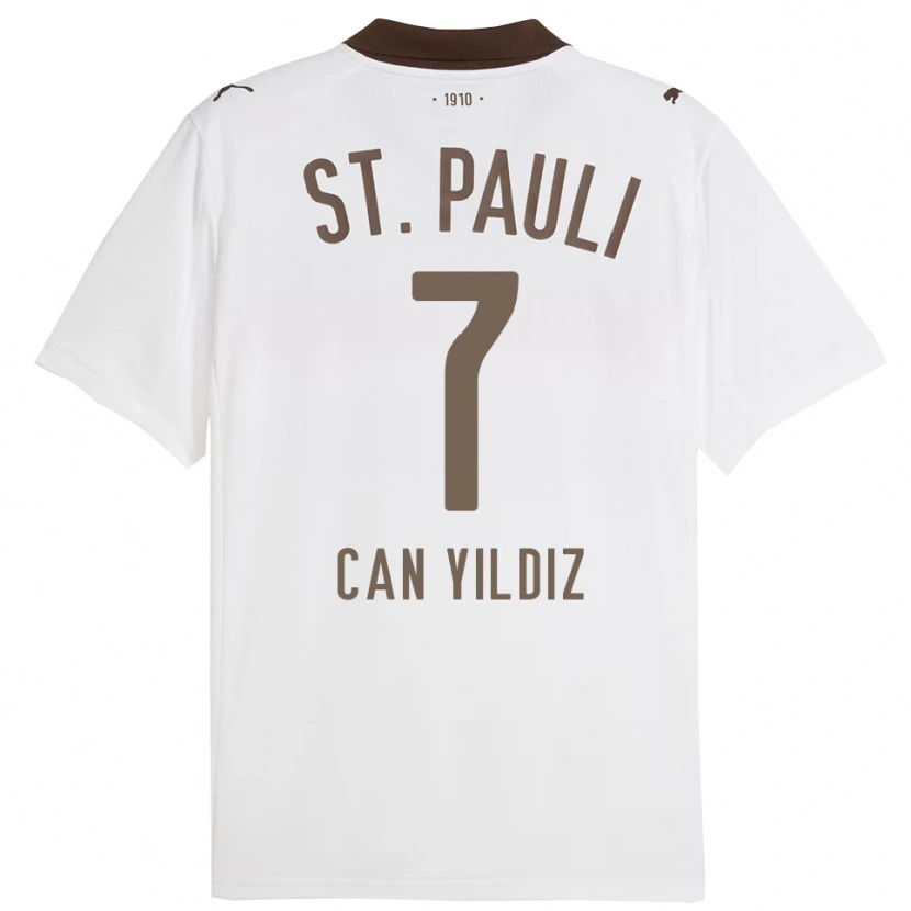 Danxen Barn Emre Can Yildiz #7 Hvit Rød Bortetrøye Drakt Trøye 2025/26 Skjorter T-Skjorte