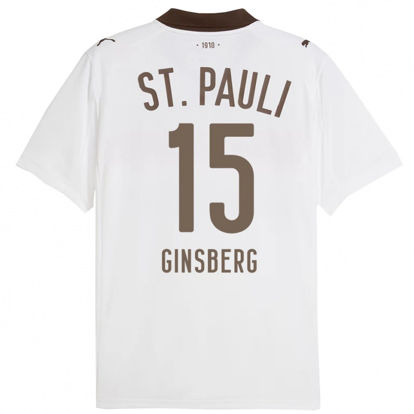 Danxen Barn Pauline Ginsberg #15 Hvit Rød Bortetrøye Drakt Trøye 2025/26 Skjorter T-Skjorte