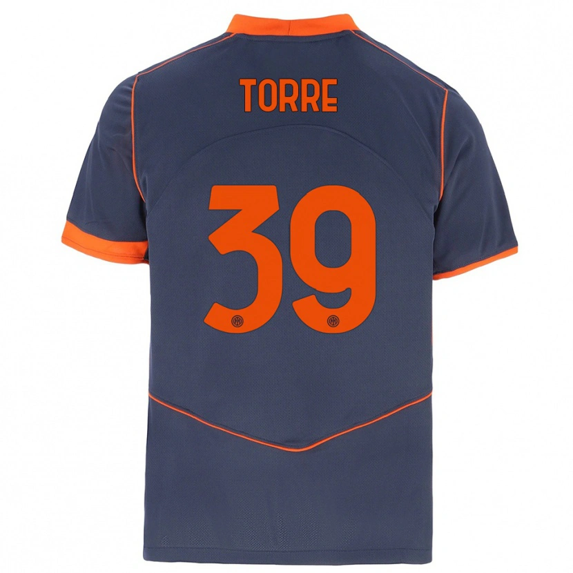 Danxen Barn Pietro La Torre #39 Grå Oransje Tredje Sett Drakt Trøye 2025/26 Skjorter T-Skjorte