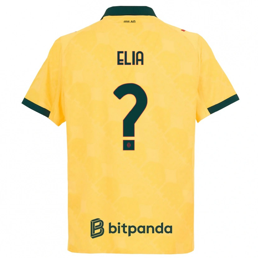 Danxen Barn Emanuele Elia #0 Gul Svart Tredje Sett Drakt Trøye 2025/26 Skjorter T-Skjorte