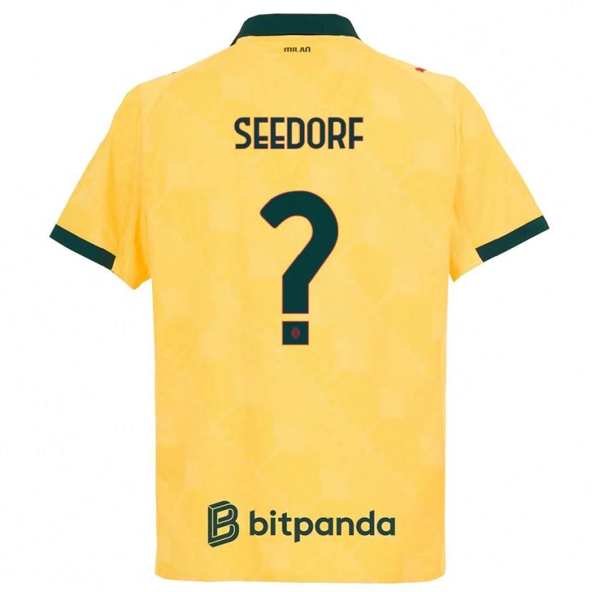 Danxen Barn Denzel Viana Seedorf #0 Gul Svart Tredje Sett Drakt Trøye 2025/26 Skjorter T-Skjorte