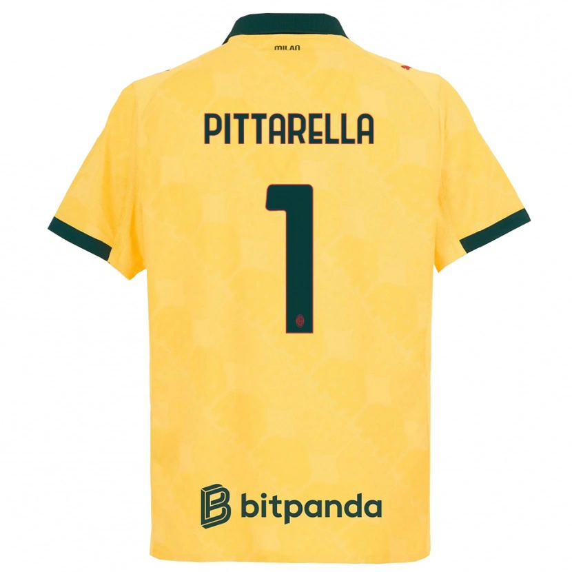 Danxen Barn Matteo Pittarella #1 Gul Svart Tredje Sett Drakt Trøye 2025/26 Skjorter T-Skjorte