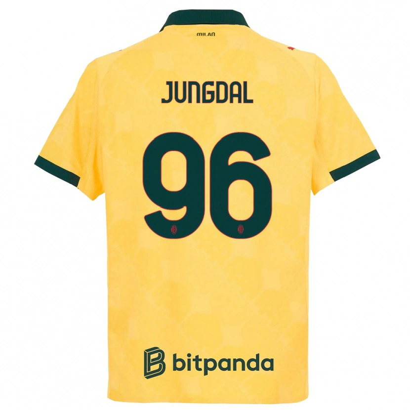 Danxen Barn Andreas Jungdal #96 Gul Svart Tredje Sett Drakt Trøye 2025/26 Skjorter T-Skjorte