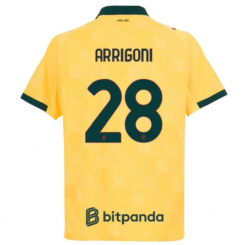 Danxen Barn Giorgia Arrigoni #28 Gul Svart Tredje Sett Drakt Trøye 2025/26 Skjorter T-Skjorte