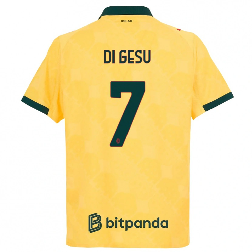 Danxen Barn Enrico Di Gesu #7 Gul Svart Tredje Sett Drakt Trøye 2025/26 Skjorter T-Skjorte