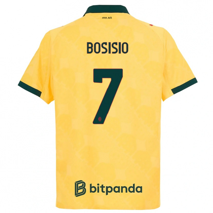 Danxen Barn Josuè Bosisio #7 Gul Svart Tredje Sett Drakt Trøye 2025/26 Skjorter T-Skjorte