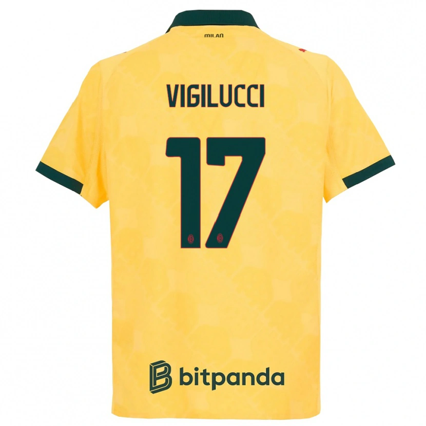 Danxen Barn Valery Vigilucci #17 Gul Svart Tredje Sett Drakt Trøye 2025/26 Skjorter T-Skjorte