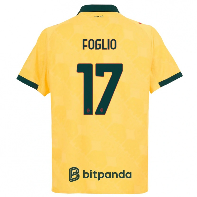 Danxen Barn Christian Foglio #17 Gul Svart Tredje Sett Drakt Trøye 2025/26 Skjorter T-Skjorte
