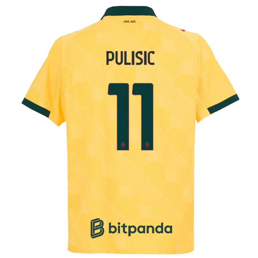 Danxen Barn Christian Pulisic #11 Gul Svart Tredje Sett Drakt Trøye 2025/26 Skjorter T-Skjorte