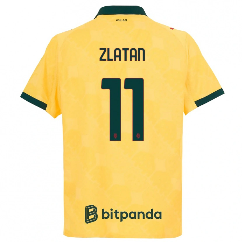 Danxen Barn Zlatan Ibrahimovic #11 Gul Svart Tredje Sett Drakt Trøye 2025/26 Skjorter T-Skjorte