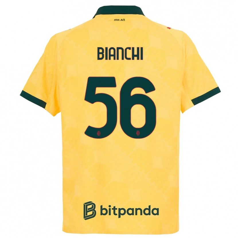 Danxen Barn Alessandro Bianchi #56 Gul Svart Tredje Sett Drakt Trøye 2025/26 Skjorter T-Skjorte