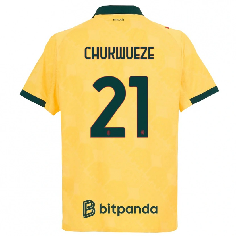 Danxen Barn Samuel Chukwueze #21 Gul Svart Tredje Sett Drakt Trøye 2025/26 Skjorter T-Skjorte