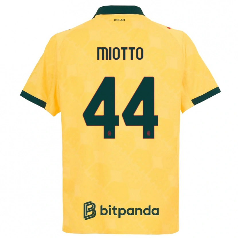 Danxen Barn Giorgia Miotto #44 Gul Svart Tredje Sett Drakt Trøye 2025/26 Skjorter T-Skjorte