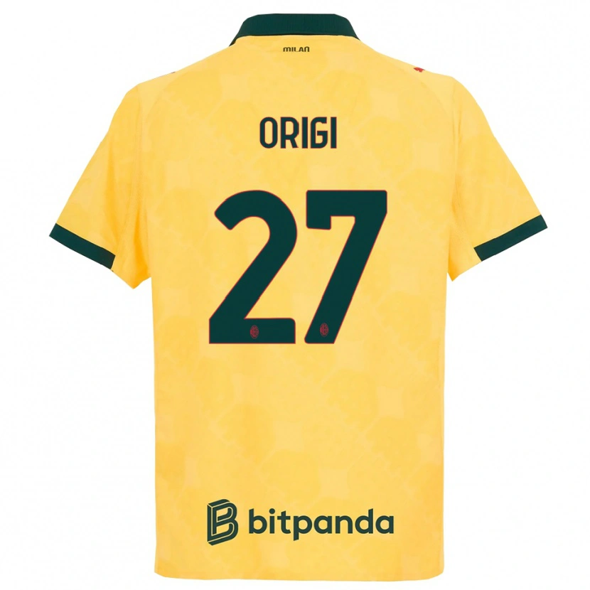 Danxen Barn Divock Origi #27 Gul Svart Tredje Sett Drakt Trøye 2025/26 Skjorter T-Skjorte