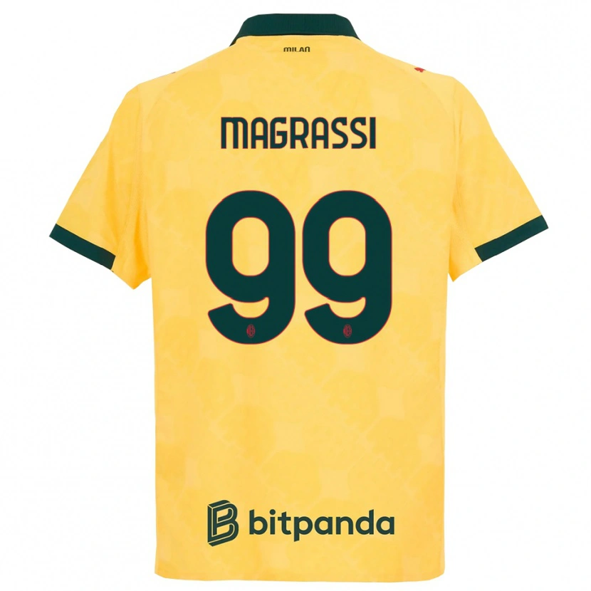 Danxen Barn Andrea Magrassi #99 Gul Svart Tredje Sett Drakt Trøye 2025/26 Skjorter T-Skjorte