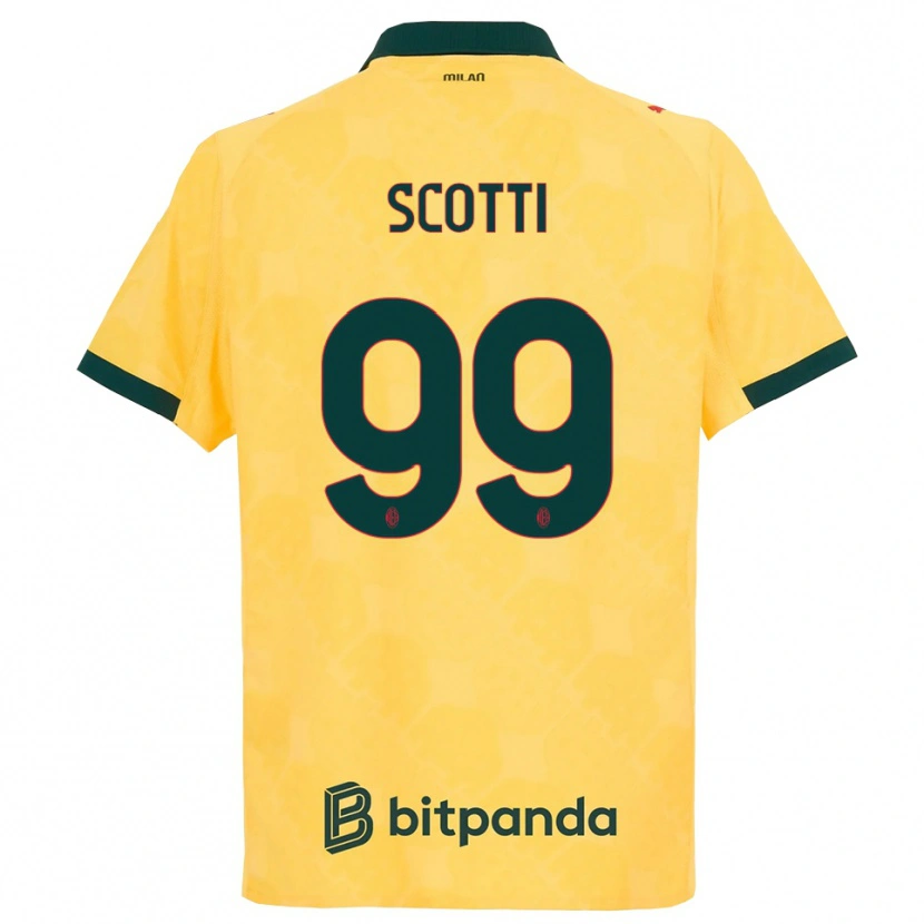 Danxen Barn Filippo Scotti #99 Gul Svart Tredje Sett Drakt Trøye 2025/26 Skjorter T-Skjorte