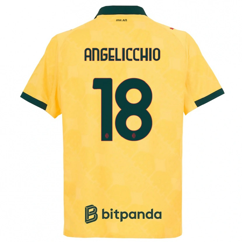Danxen Barn Mattia Angelicchio #18 Gul Svart Tredje Sett Drakt Trøye 2025/26 Skjorter T-Skjorte