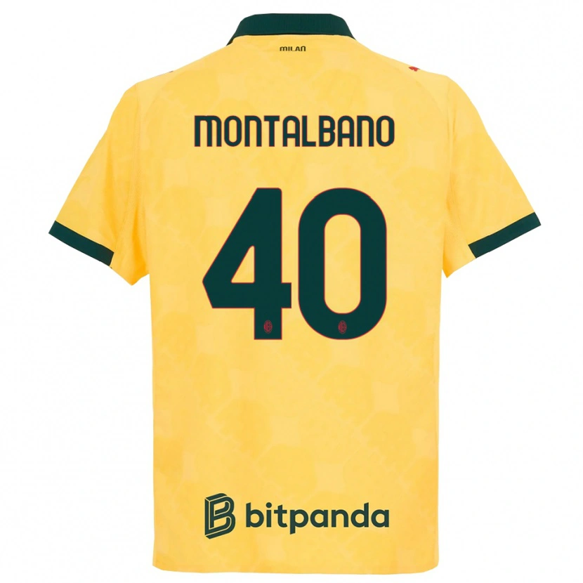 Danxen Barn Nicolo Montalbano #40 Gul Svart Tredje Sett Drakt Trøye 2025/26 Skjorter T-Skjorte