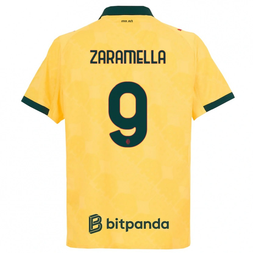 Danxen Barn Mattia Zaramella #9 Gul Svart Tredje Sett Drakt Trøye 2025/26 Skjorter T-Skjorte