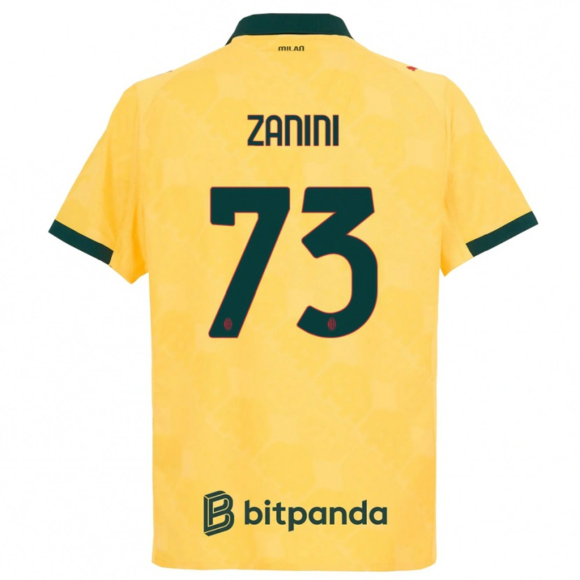 Danxen Barn Paola Zanini #73 Gul Svart Tredje Sett Drakt Trøye 2025/26 Skjorter T-Skjorte