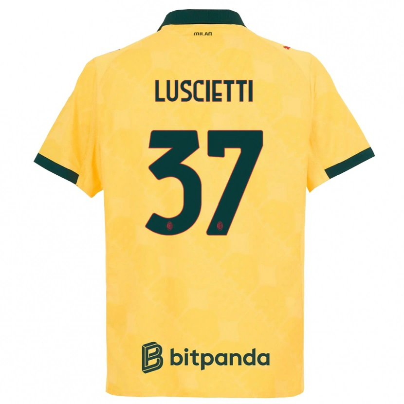 Danxen Barn Abebe Luscietti #37 Gul Svart Tredje Sett Drakt Trøye 2025/26 Skjorter T-Skjorte
