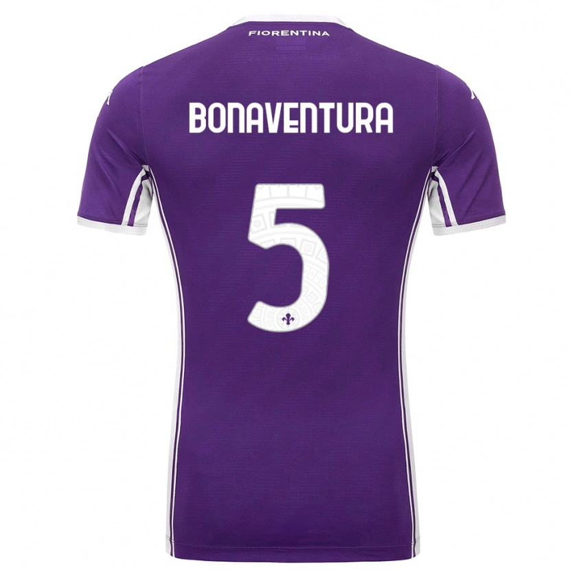 Danxen Mann Giacomo Bonaventura #5 Lilla Hvit Hjemmetrøye Drakt Trøye 2025/26 Skjorter T-Skjorte