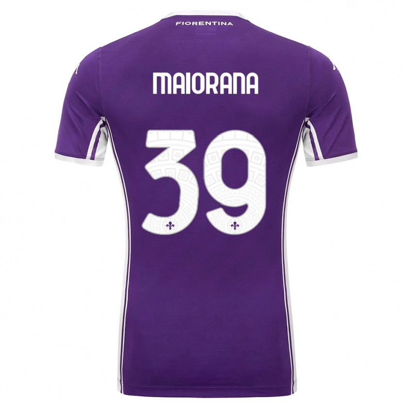 Danxen Mann Stefano Maiorana #39 Lilla Hvit Hjemmetrøye Drakt Trøye 2025/26 Skjorter T-Skjorte