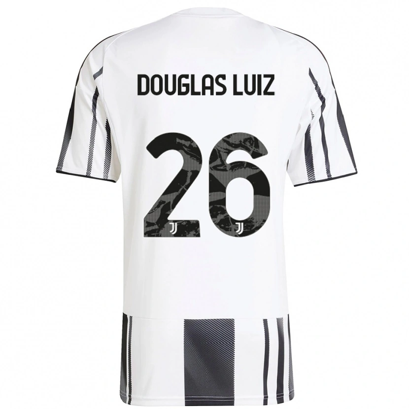 Danxen Mann Douglas Luiz #26 Hvit Svart Hjemmetrøye Drakt Trøye 2025/26 Skjorter T-Skjorte
