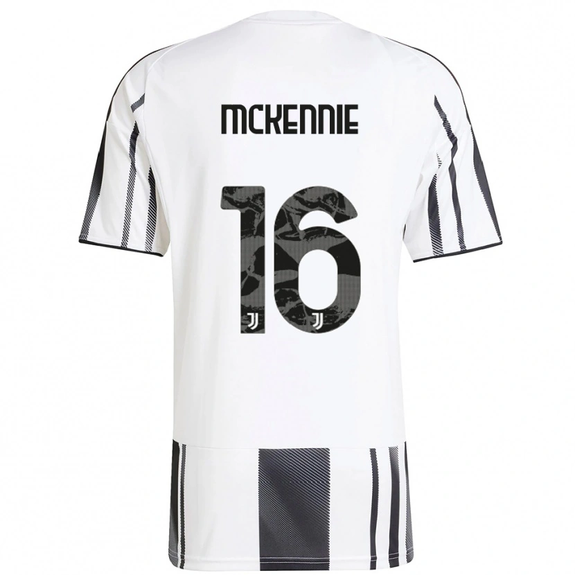 Danxen Mann Weston Mckennie #16 Hvit Svart Hjemmetrøye Drakt Trøye 2025/26 Skjorter T-Skjorte