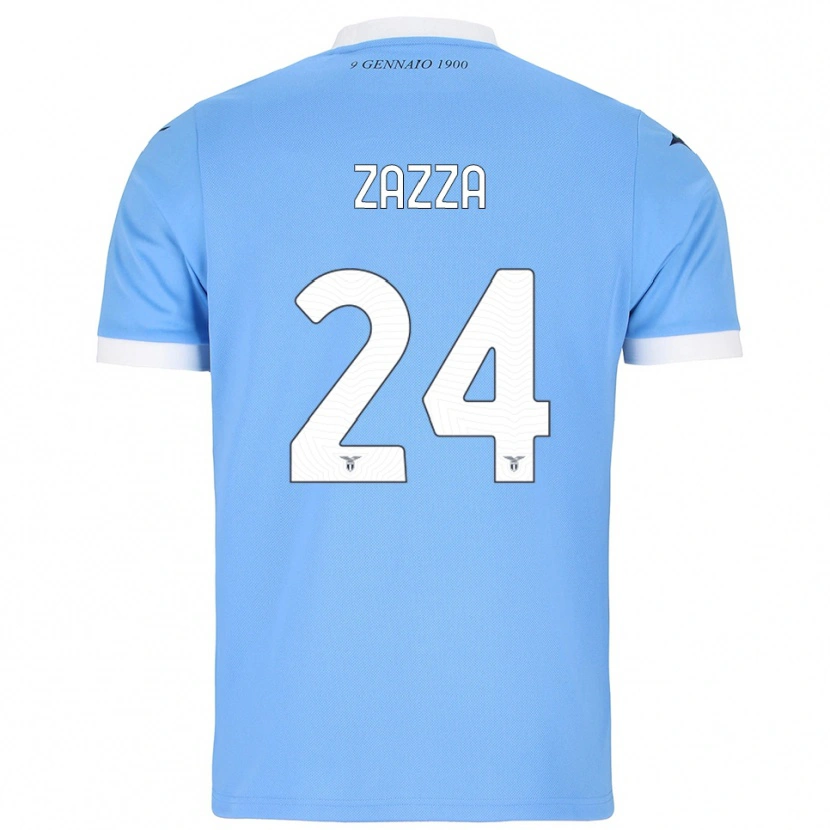 Danxen Mann Matteo Zazza #24 Lyseblå Hvit Hjemmetrøye Drakt Trøye 2025/26 Skjorter T-Skjorte