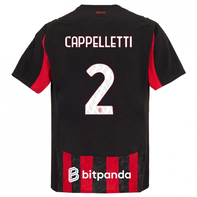 Danxen Mann Mattia Cappelletti #2 Rød Svart Hjemmetrøye Drakt Trøye 2025/26 Skjorter T-Skjorte