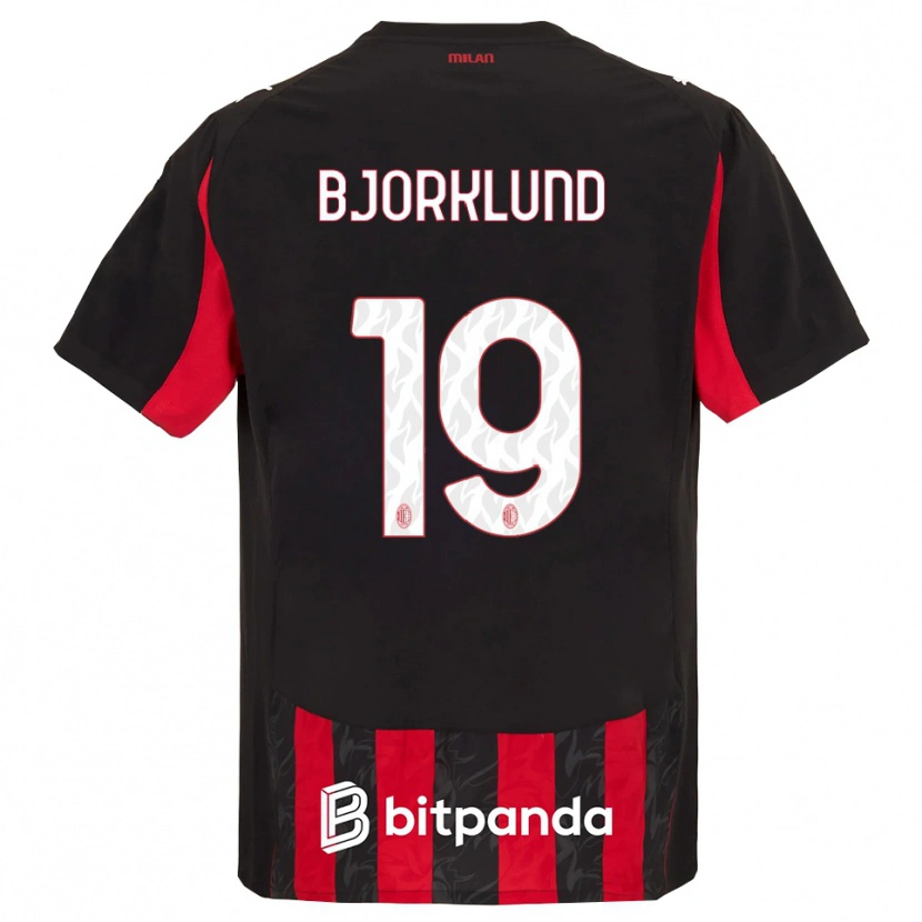 Danxen Mann Lukas Bjorklund #19 Rød Svart Hjemmetrøye Drakt Trøye 2025/26 Skjorter T-Skjorte