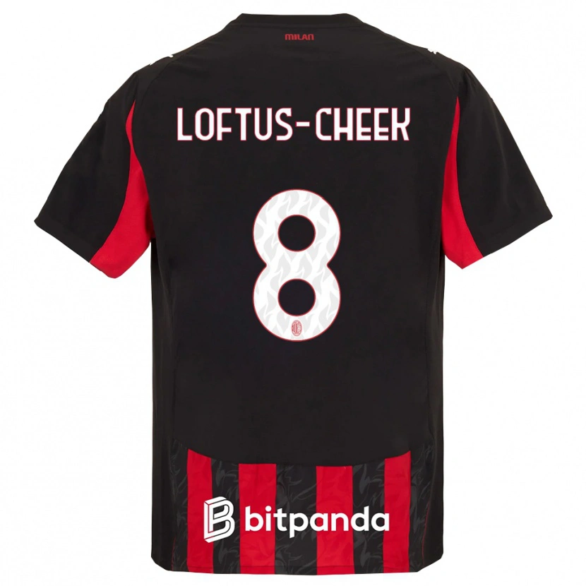 Danxen Mann Ruben Loftus-Cheek #8 Rød Svart Hjemmetrøye Drakt Trøye 2025/26 Skjorter T-Skjorte