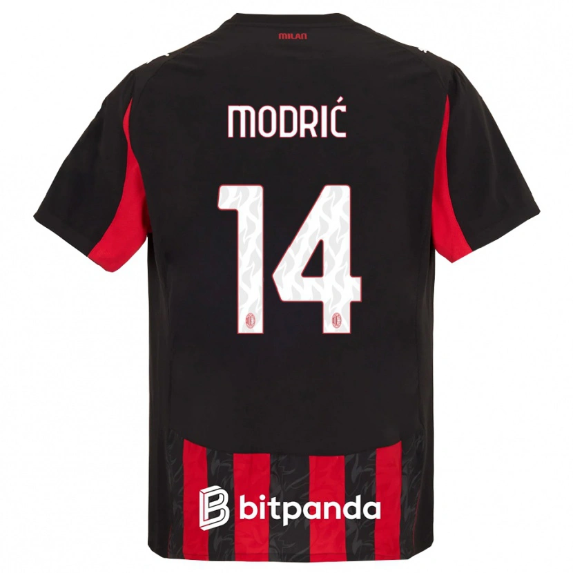 Danxen Mann Luka Modrić #14 Rød Svart Hjemmetrøye Drakt Trøye 2025/26 Skjorter T-Skjorte