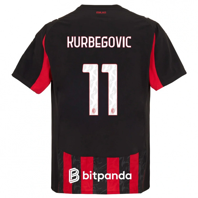 Danxen Mann Dino Kurbegovic #11 Rød Svart Hjemmetrøye Drakt Trøye 2025/26 Skjorter T-Skjorte