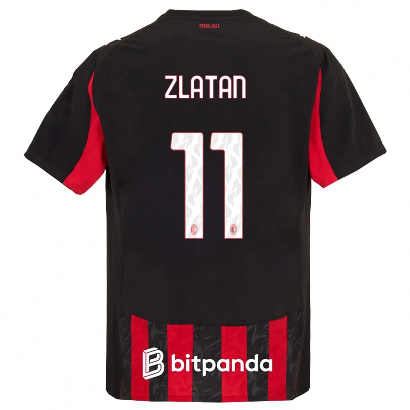 Danxen Mann Zlatan Ibrahimovic #11 Rød Svart Hjemmetrøye Drakt Trøye 2025/26 Skjorter T-Skjorte