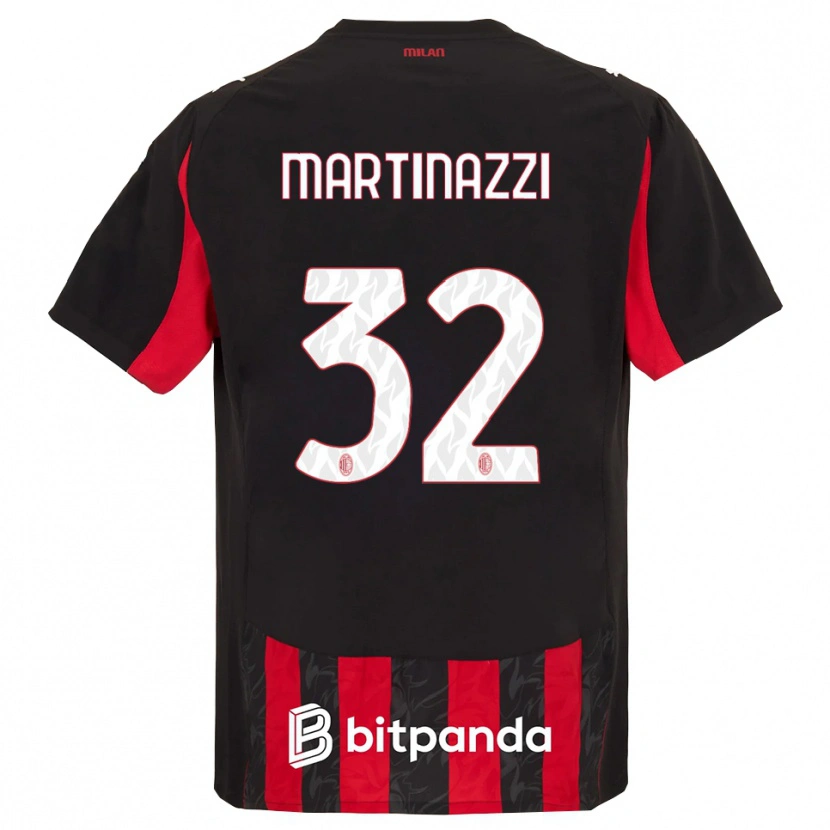 Danxen Mann Luca Martinazzi #32 Rød Svart Hjemmetrøye Drakt Trøye 2025/26 Skjorter T-Skjorte