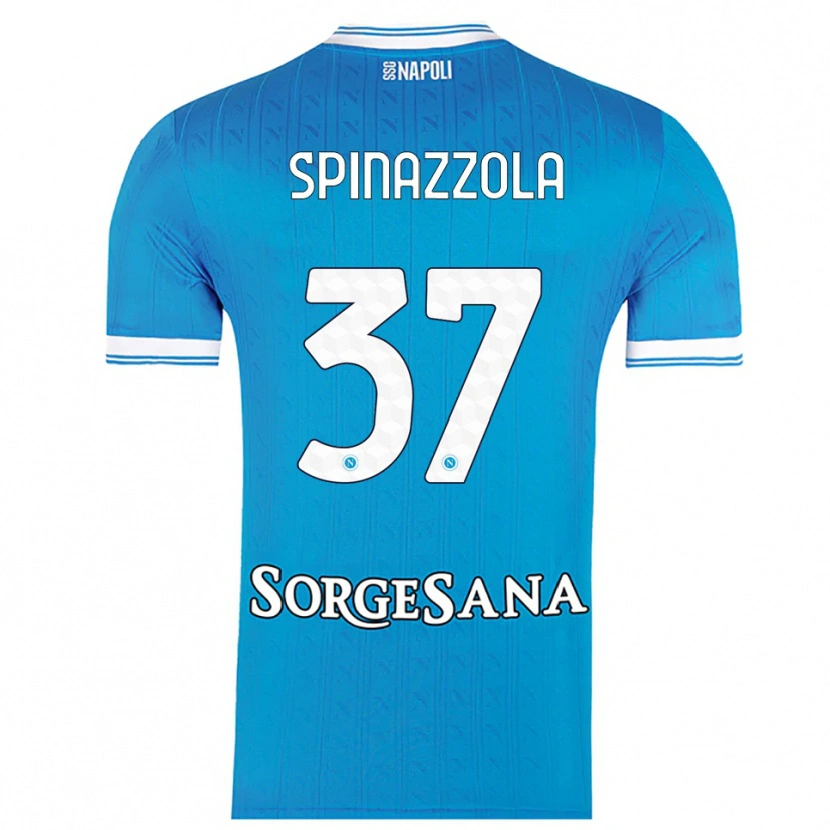Danxen Mann Leonardo Spinazzola #37 Lyseblå Hvit Hjemmetrøye Drakt Trøye 2025/26 Skjorter T-Skjorte