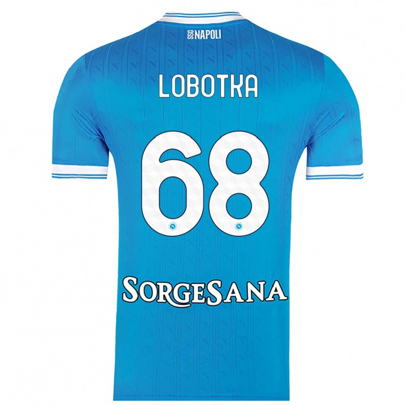 Danxen Mann Stanislav Lobotka #68 Lyseblå Hvit Hjemmetrøye Drakt Trøye 2025/26 Skjorter T-Skjorte
