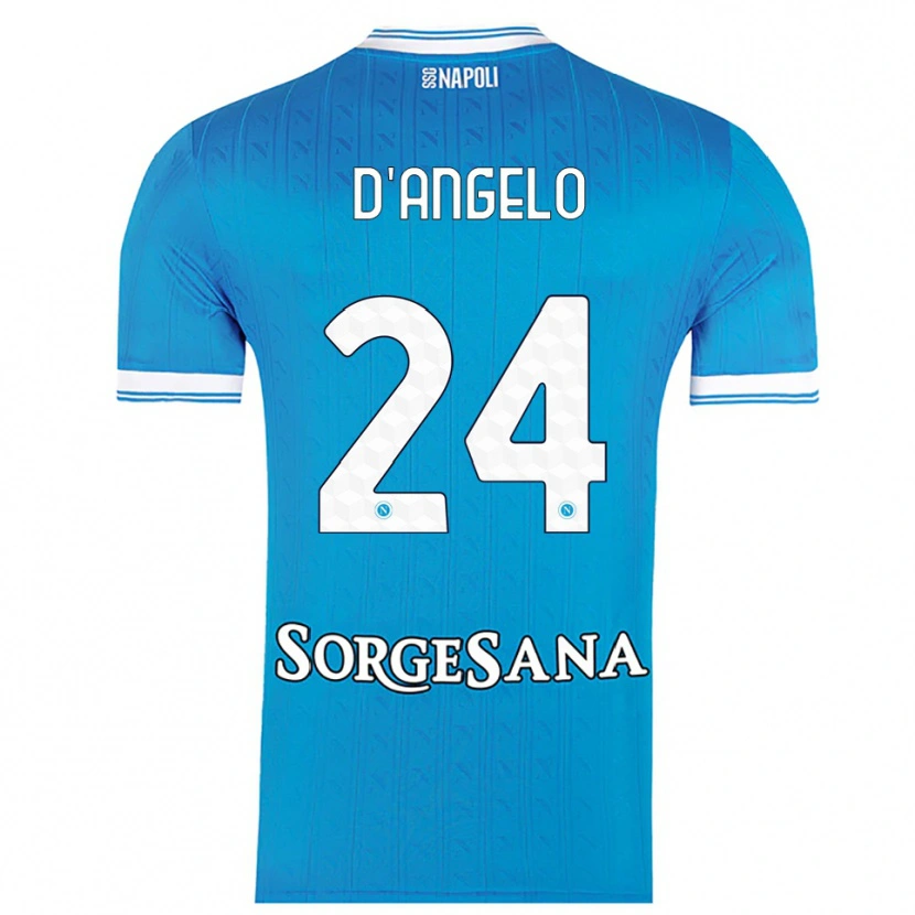 Danxen Mann Alessia D'angelo #24 Lyseblå Hvit Hjemmetrøye Drakt Trøye 2025/26 Skjorter T-Skjorte