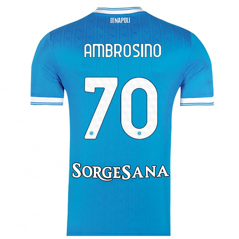 Danxen Mann Giuseppe Ambrosino #70 Lyseblå Hvit Hjemmetrøye Drakt Trøye 2025/26 Skjorter T-Skjorte