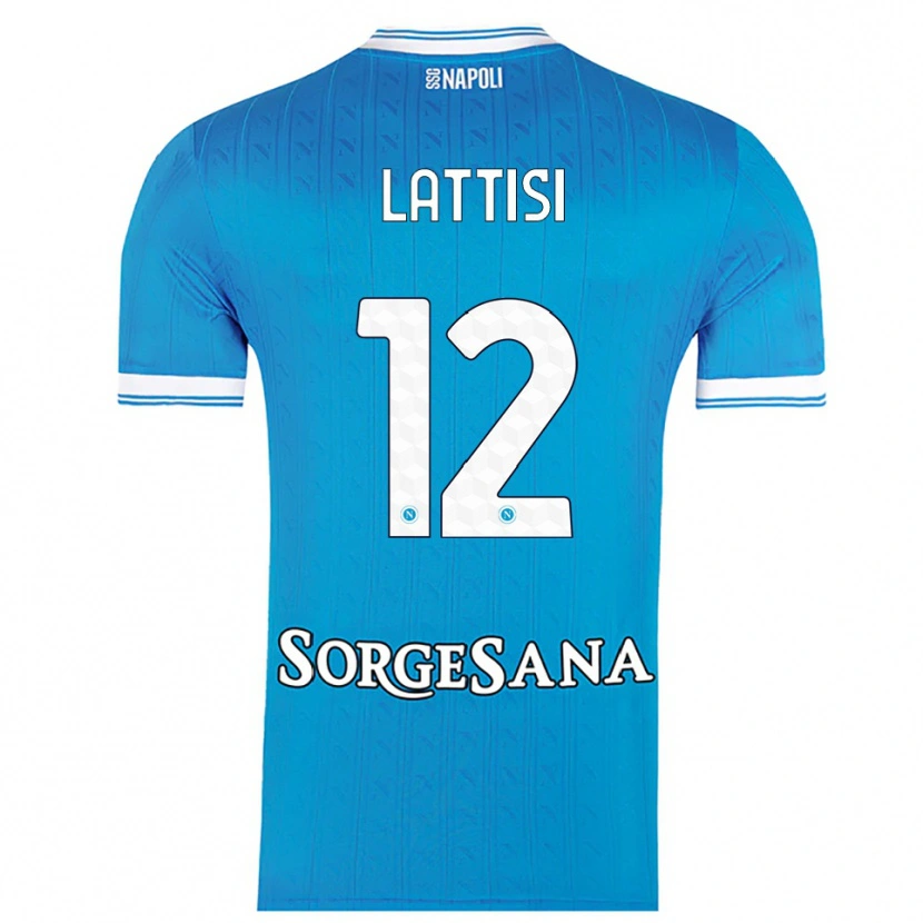 Danxen Mann Francesco Lattisi #12 Lyseblå Hvit Hjemmetrøye Drakt Trøye 2025/26 Skjorter T-Skjorte